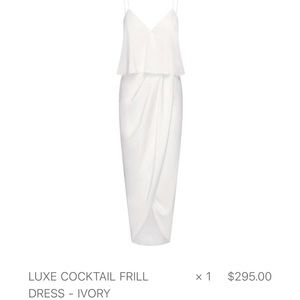 Shona Joy Luxe cocktail frill dress- Ivory size 10